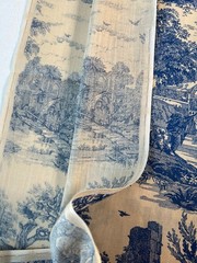 Fabric – RARE French Toile Country Pastoral Romantic Riverbank Sold BTY x 60″ W
