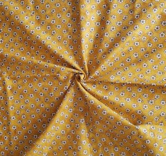 Golden Yellow Floral Fabric 1 Yard Cotton Quilting Calico Print Quilting Treasur