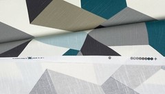 KRAVET URBAN TWIST TEAL GEOMETRIC ABSTRACT MODERN COTTON FABRIC BY YARD 54″W