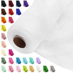 54″ by 20 Yards White Tulle Fabric Rolls – By 20 (60 Ft),