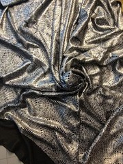 Black and Silver Metallic Shiny Stretchy Fabric 1 2/3 yards x 54 inches