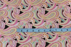 7 Yards Pink Brown Paisley Floral Fabric 100% Cotton 43×252″