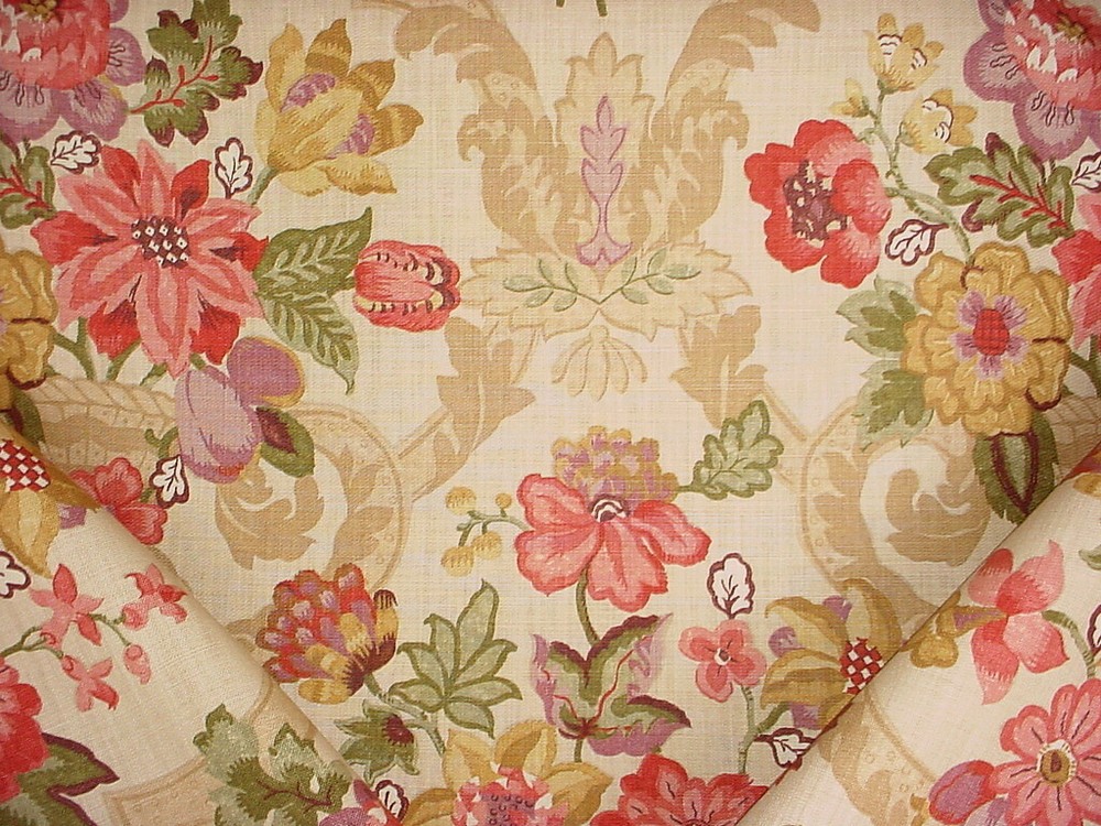 3-1/8Y Lee Jofa 2004092 Kirby Print Straw Floral Drapery Upholstery Fabric