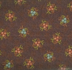 Glow brown blue rust small flowers floral cottagecore Red Rooster fabric