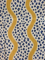 Clarence House / Hill Brown Corbett Color Gold / Sapphire 1 2/6 Yards Fabric