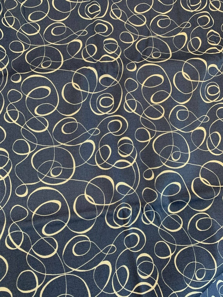 White on Blue Swirl Pencil Lines – Sketchbook by Art Gallery 100% Cotton Fabric