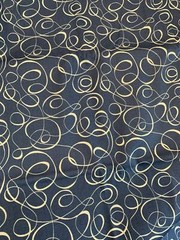 White on Blue Swirl Pencil Lines – Sketchbook by Art Gallery 100% Cotton Fabric