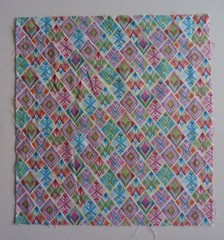 Fabric Cotton 11 1/2″ x 10 3/4″ Panel Square Diamond Shapes Multi Color Abstract