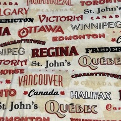 Canada Theme Maple Leaf Fabric 4 Pc Lot Quilting Crafts Sewing Cotton Prints