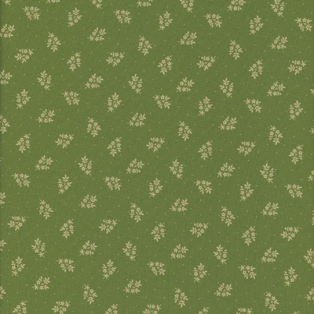 Marcus Fabrics Sheryl Johnson 1800s Civil War Repro Woof & Warp Green BOUQUET FQ