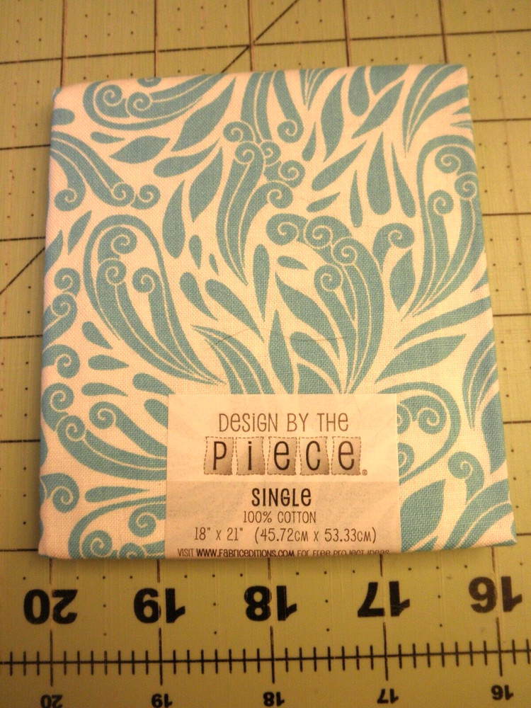 Design by the Piece Blue Fern-type Design Fat Quarter, FREE SHIPPING