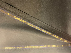 VBC Canonico Black Barathea 71% Wool 29% Mohair Italian Suiting 3.1m 310g/m