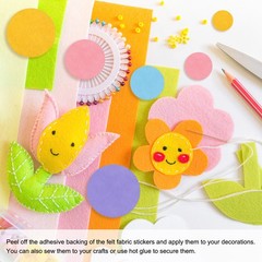 50Pcs Adhesive Felt Circles 1.5″ Round Non-Woven Felt Stickers White]
