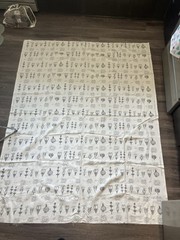 IKEA Sissela Fabric Yardage Botanical Gray White Yardage 68” Cut,60”W Flower NEW
