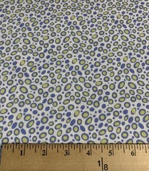 “Go Girl” Ovals & Polka Dots Fabric Remnant By Top Drawer Blue Green And White