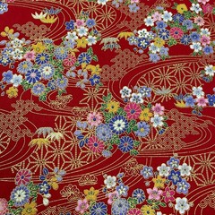 Beautiful Bronzing Floral Print Cotton Fabric 0.55 Yard – Perfect for Quilting