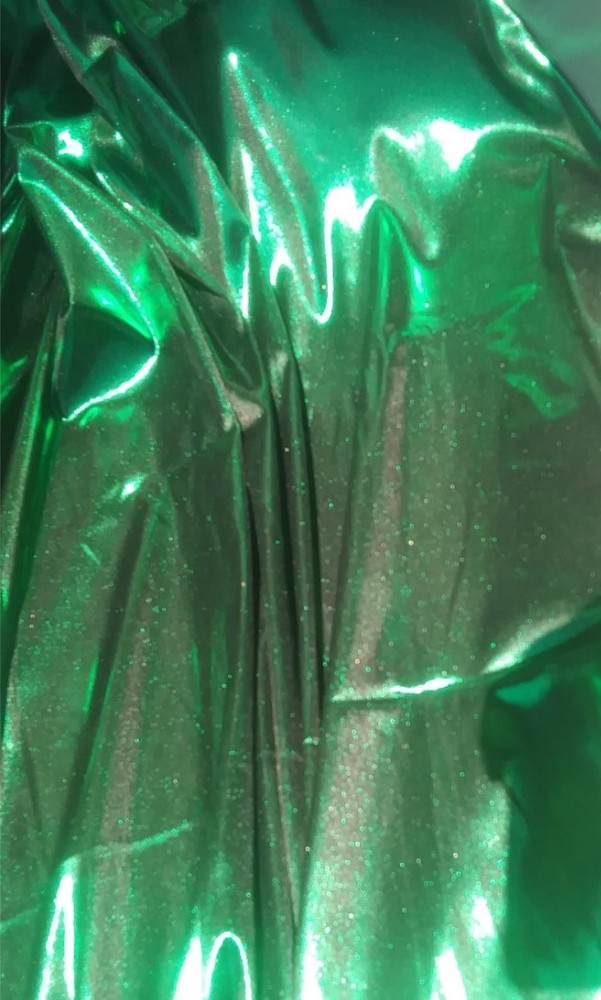 Liquid Green Sparkle One-Way Stretch Dance Costume Clothing Fabric 42×62 f0029