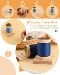 FOUSNOW Upholstery Repair Kit, Sewing 26 Pcs (Blue Thread), Multicolor