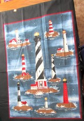 1 panel Lighthouses Quilt Top/Wall Hanging 36″ x 44″ by Spring Ind.
