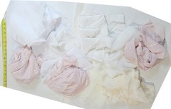 4 lbs Fabric Remnant Tulle Polyester Lining Mesh Sheer Faux Taffeta Stripe White