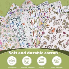 20 PCS 10×10 Inch 25×25 cm Polyester Quilting Fabric Squares Floral Printed