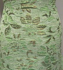 Green Gold Floral Metallic Brocade Fabric 50” Width Sold By The Yard