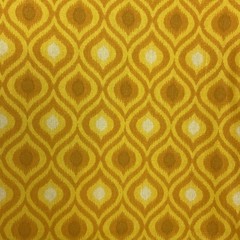 Retro Mustard Geometric Cotton Fabric 72 x 44 in Reclaimed Mod Diamond Print