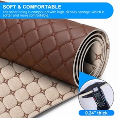 Diamond Quilted PU Leather 6mm Foam Backed Auto Headliner Upholstery Fabric
