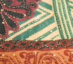 Sushila Vintage Multi-Color Scrap Saree Pure Cotton Silk Kantha Work Sari Fabric