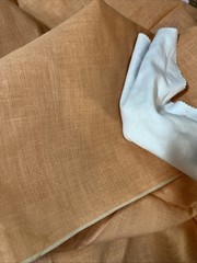 Vintage Handkerchief Linen Fabric Orange Sherbet Light 31.5″ W x 18″ L SBFHY