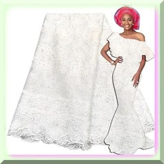Ivory African Cord Lace Fabric Water-Soluble