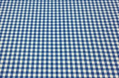SPECTRUM CABIN BLUE AND CREAM PLAID STRIPE FURNITURE FABRIC BY THE YARD 54″ WIDE