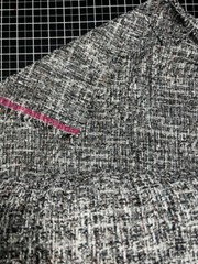 Telio Loulou Tweed Metallic Grey Black Fabric By The Yard