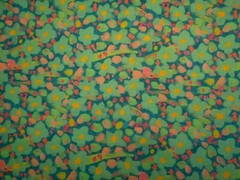 Floral Fabric By Yard Turquoise Yellow Pink on Dk Turquoise Blue Premium Cotton