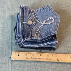 10 Pair Mixed Sizes Denim Jean Back Pockets for Crafts Sew Quilting