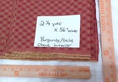 Burgundy Gold Home Decor Upholstery Check Grille Weave Tapestry 2 1/4 Yd x 56″