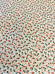 VTG Spring Mills Tiny Ditzy CALICO Pinks & Blue Tulip Florals on Ivory BTFQ