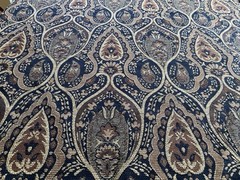 8+ yds 55″ wide Upholstery Fabric Brown Black Paisley Floral Jacquard from bolt