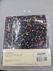 18″x21″ Colorful Music Musical Notes Black Cotton Fabric Jo-ann Fabric New