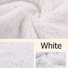 1M Polyester Sherpa Berber Fleece Fabric Faux Fur Lining Cloth Plain Soft Winter