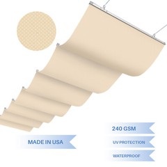 E&K Retractable Pergola Canopy Cover Waterproof Awning Deck Garden Yard Beige