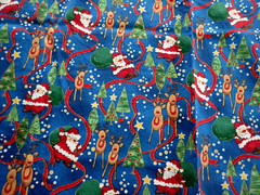 “Season’s Greetings” by Fabri-Quilt #620 Christmas Cotton Santa Reindeer Fabric