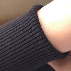 TinaKim Thick Ribbing for Cuffs and Waistband Knit Fabric, 36×6″, Black