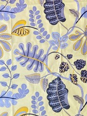 Waverly A New Leaf Modern Essentials Fabric 36×57 Yellow Botanical Cotton VTG