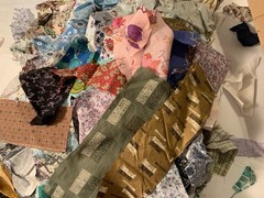 Grab Bag Of Vintage Fabric Scraps And Pieces/ 2 Lbs
