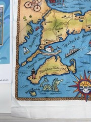 Cape Cod Kid’s Map Organic Cotton Fabric Panel by Quilt-ish Cape Cod 13.25 x 17