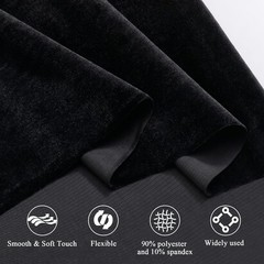 Black Stretch Velvet Fabric 1 Yard 63in Wide Soft Sewing Craft Apparel Cloth