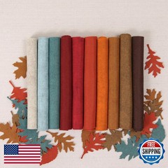 Benzie Design Wool Blend Felt Harvest Moon 12×18 inch 10ct Brown Orange Copper