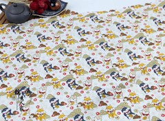 Japanese Fabric Cotton Shiba Inu Animals Print DIY Kimono Curtain Craft Clothes