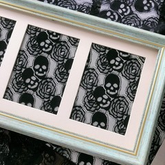 60 * 36 Inches Lace Fabric, 1 Yard Black Skull Pettern Lace Fabric, 1 Yd Non-Str